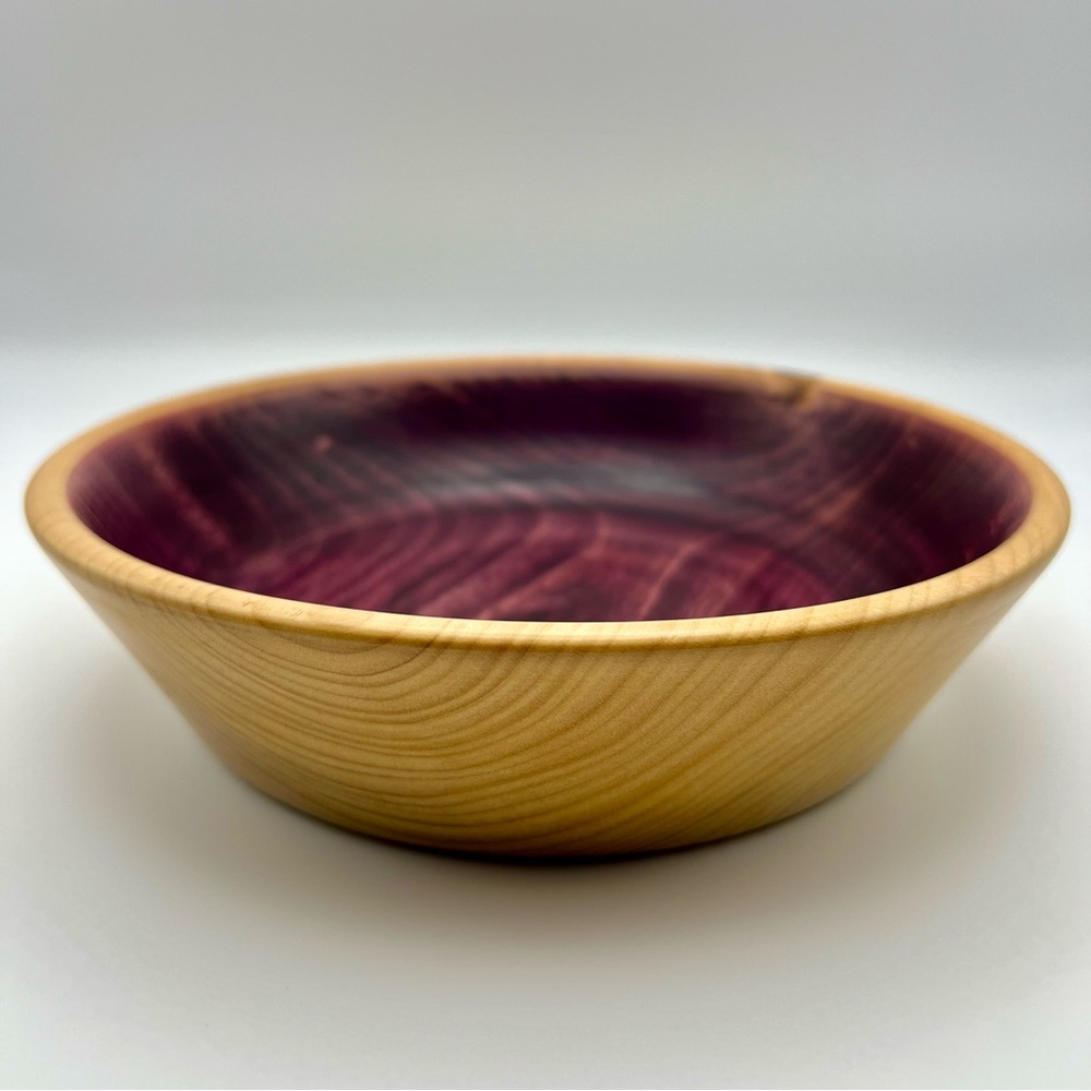 Artisan Hand Turned Magnolia Wood Bowl, 8", Made in USA, Food Safe, Signed SK